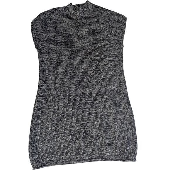 Athleta Wool Pinewood Black Marl Med Sweater Long Vest Dress Tunic M - Picture 1 of 8